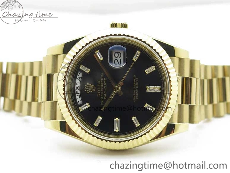 BP Black on Dial A2836 YG YG New 904 Crystal Bracelet President Dial Version 40mm Markers T 228239 Day-Date 1227